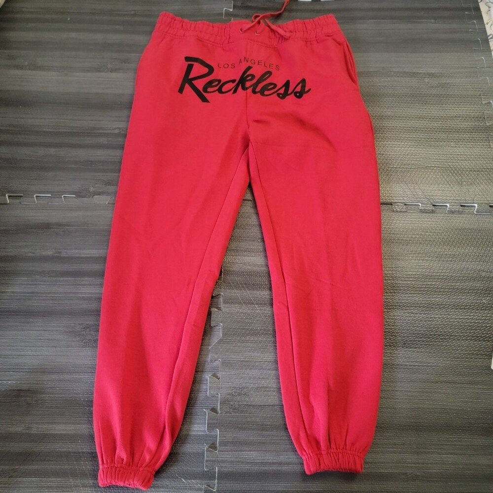 Young and Reckless Red Joggers Size Large